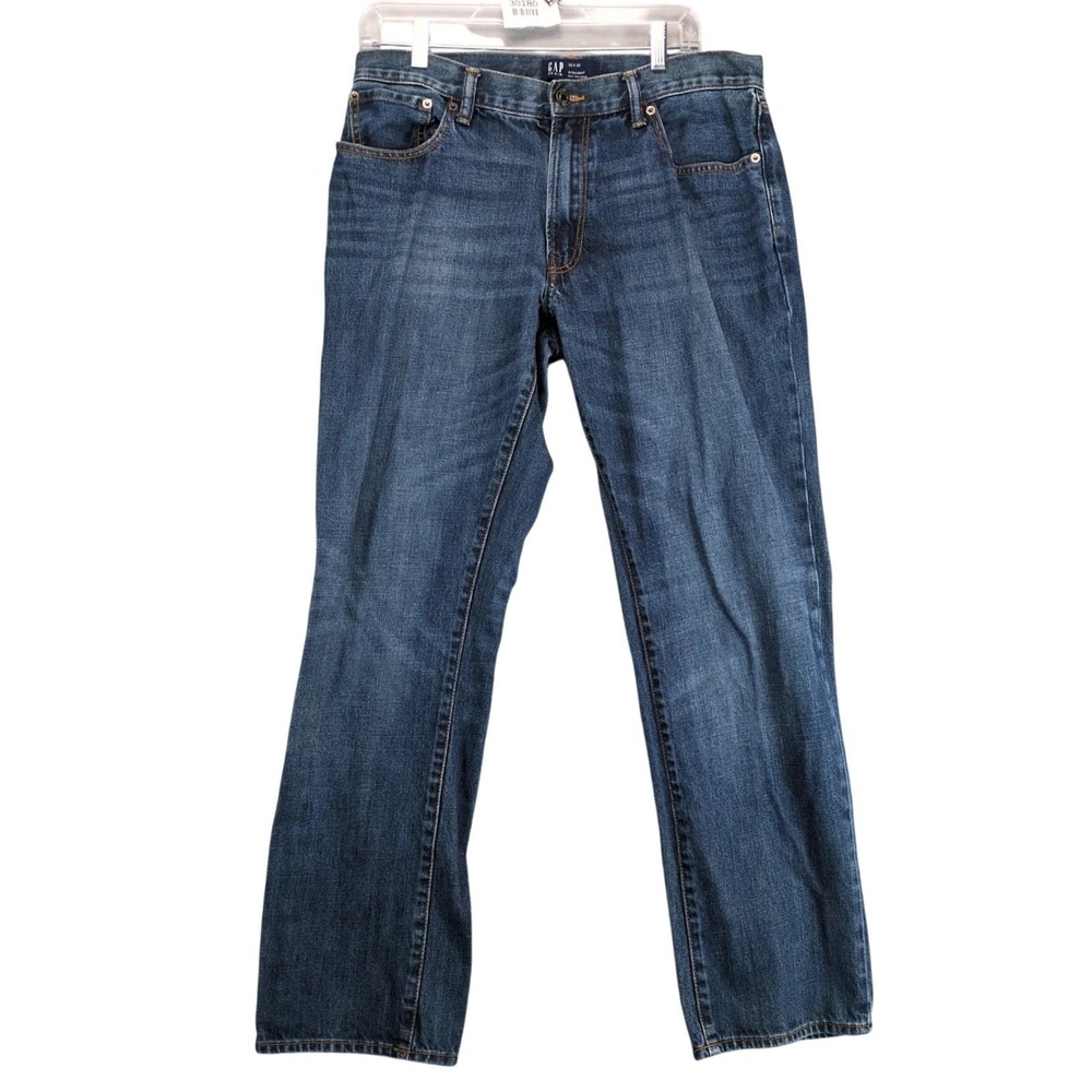 Gap‎ Straight Leg Jeans Mens 33x30 Dark Wash Classic Denim Casual Everyday Basic